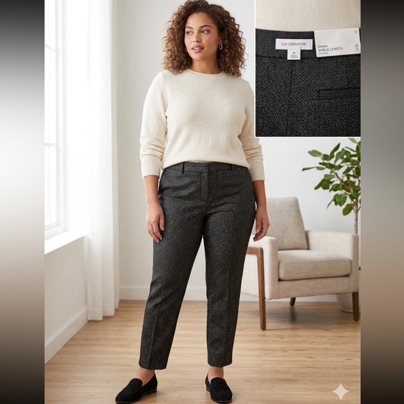 Liz Claiborne Denim - Liz Claiborne Black and White Textured Pants